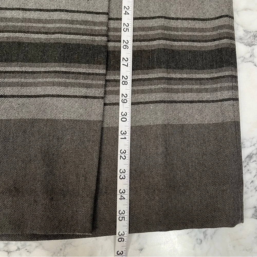 Vintage Lauren Ralph Lauren Wool Gray Wrap Skirt Maxi Blanket Skirt Size 14 - Picture 7 of 12